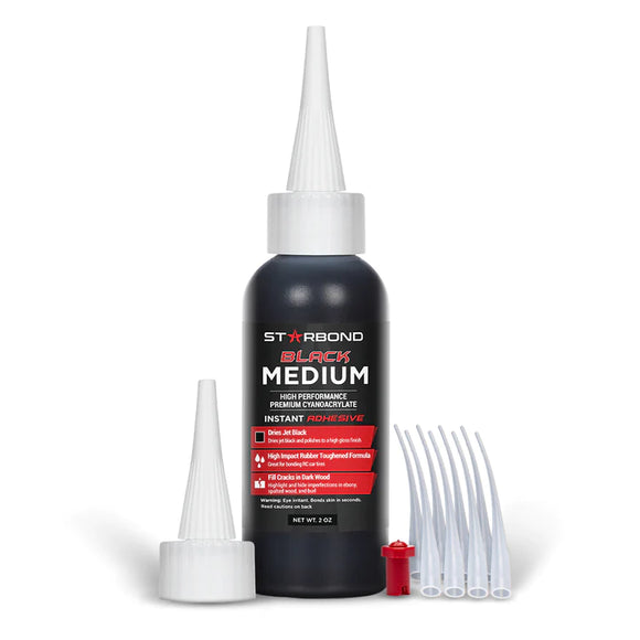 Starbond Black Medium CA Glue - 2 oz