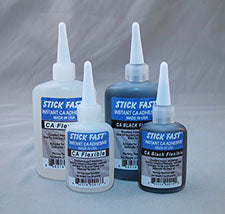 Stick Fast 014 CA Resists Shock and Cracking Flexible Glue, 1  oz Bottle, Black : Industrial & Scientific